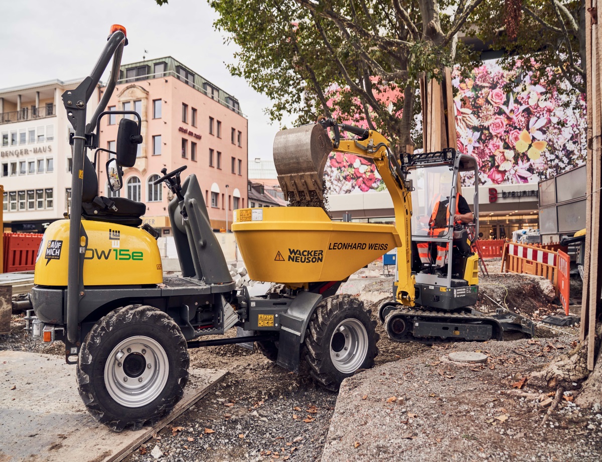 Les machines zero emission de Wacker Neuson au centre-ville de Stuttgart